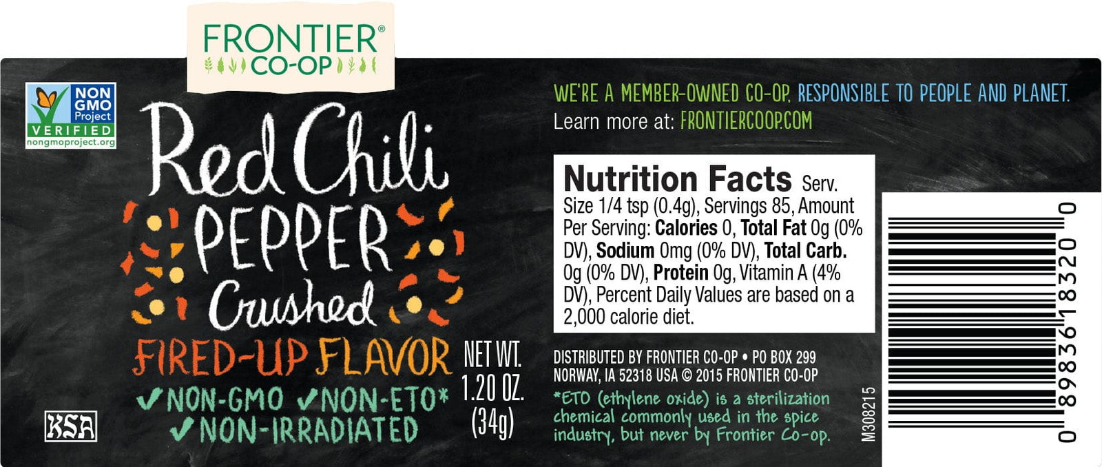 Frontier Co-Op Crushed Red Chili Peppers 1.2 oz