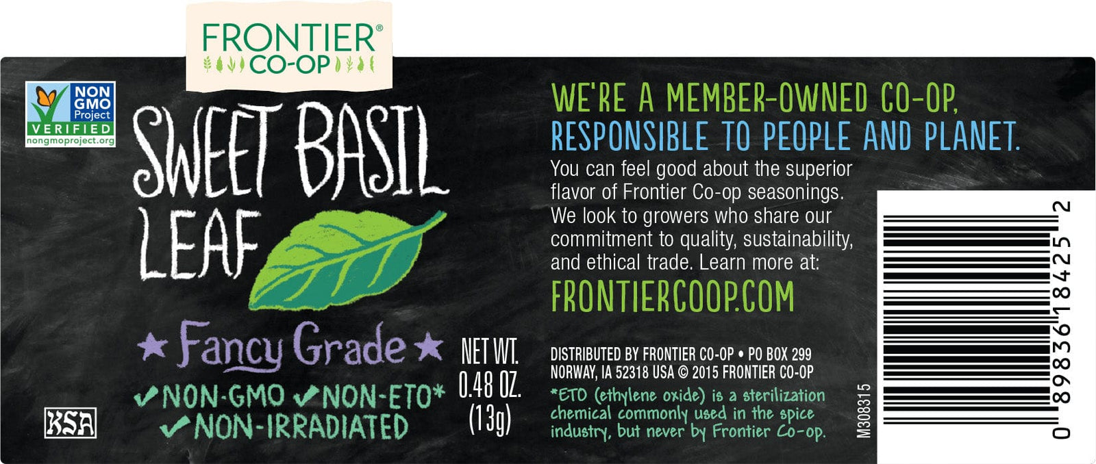 Frontier Co-Op Sweet Basil Leaf .48 oz