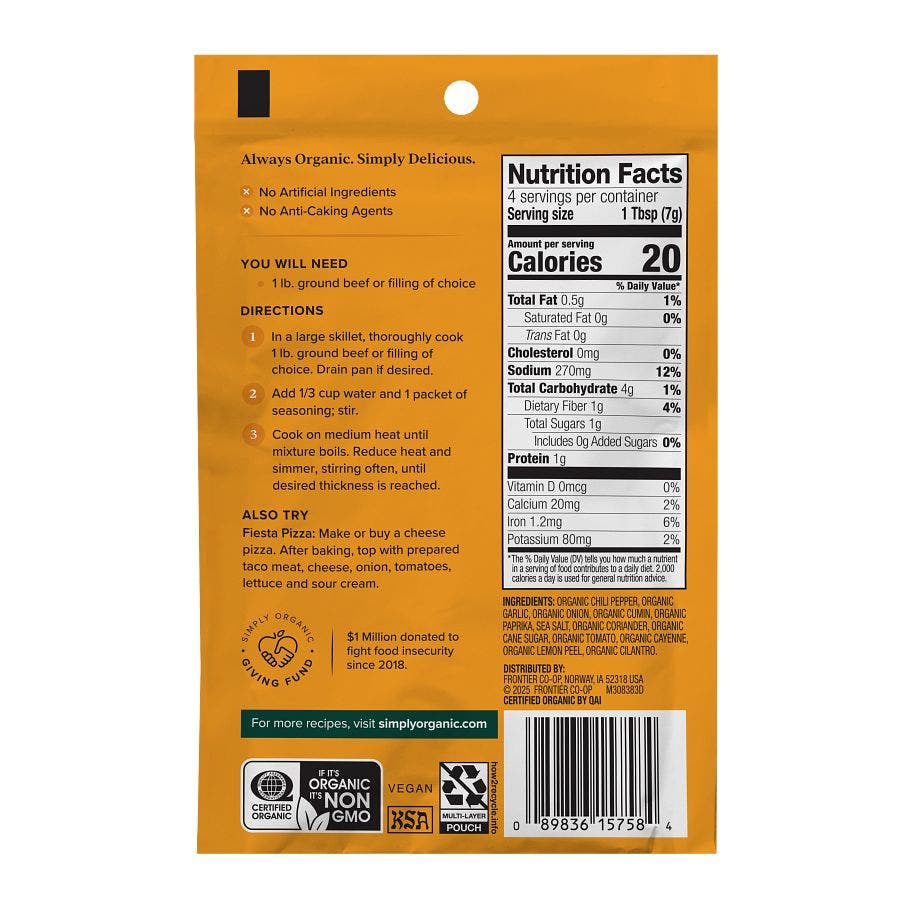 Simply Organic Mild Taco Seasoning Mix