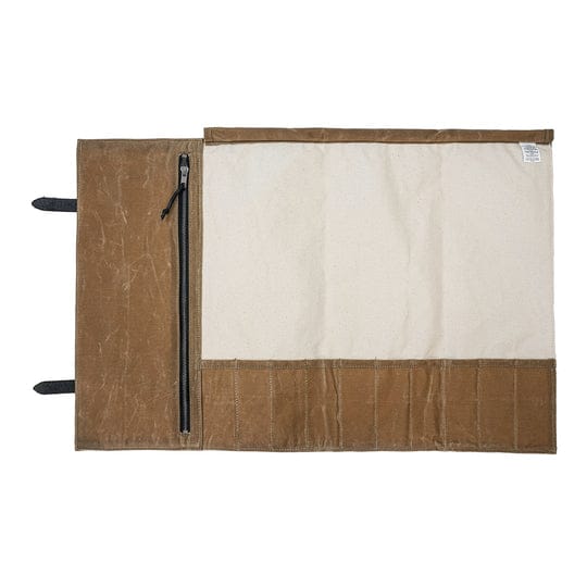 Hardmill Waxed Knife Roll - Field Tan