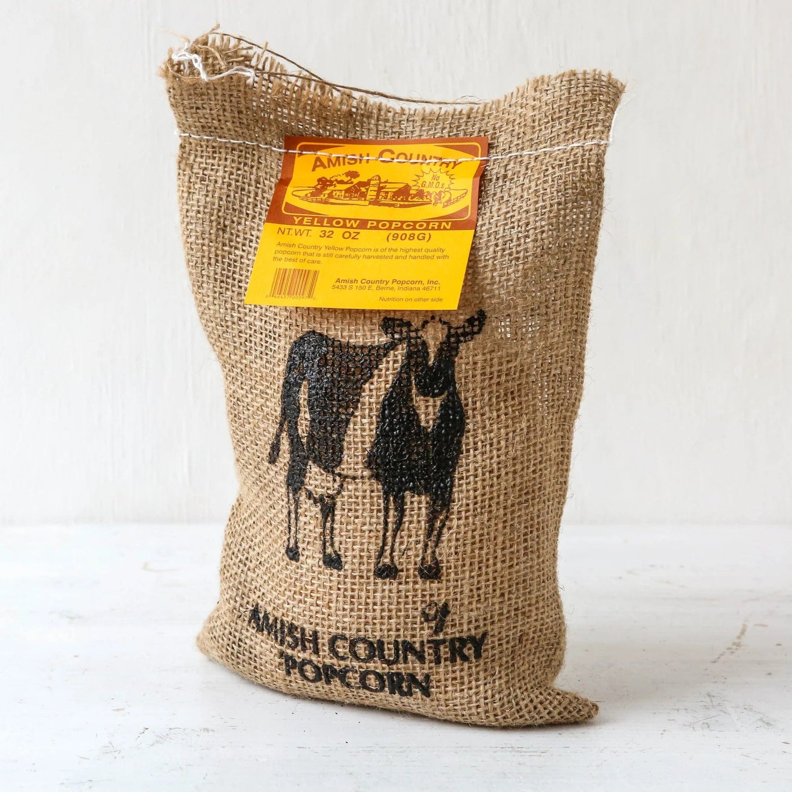Amish Country Yellow Popcorn 2 lb Burlap Bag