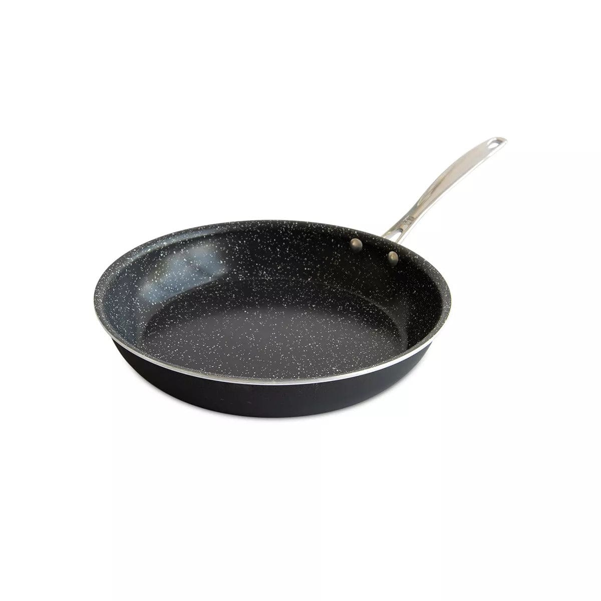 Nordic Ware Basalt 12 Saute Skillet dark speckled non-stick surface with a silver metal handle