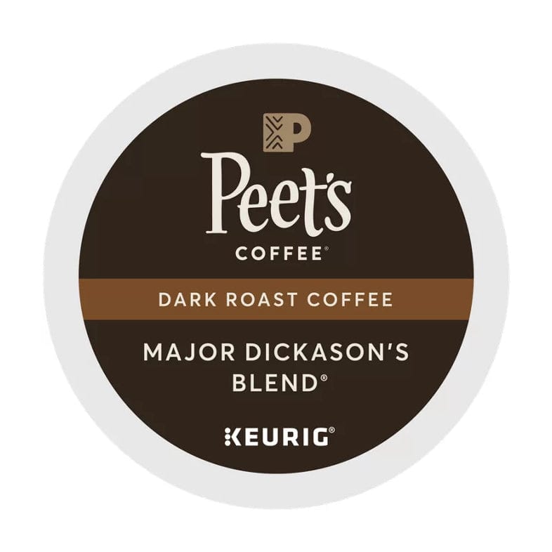 Peets Coffee Major Dickasons Blend Dark Roast Keurig K-Cup with a brown label and white text