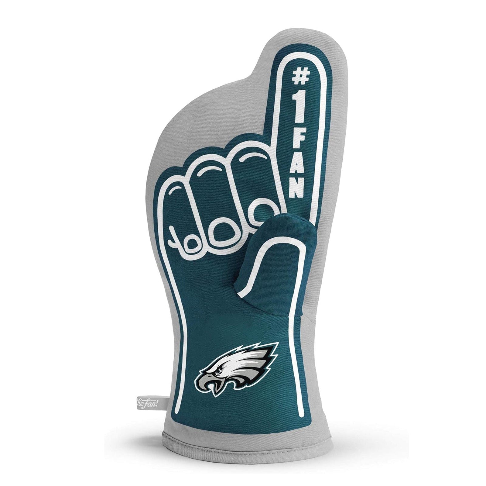 Philadelphia Eagles 1 Fan foam finger shaped oven mitt in gray and teal with team logo