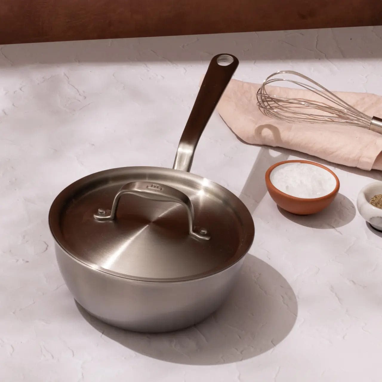 MADE IN Cookware 2 QT Stainless Clad Saucier with Lid
