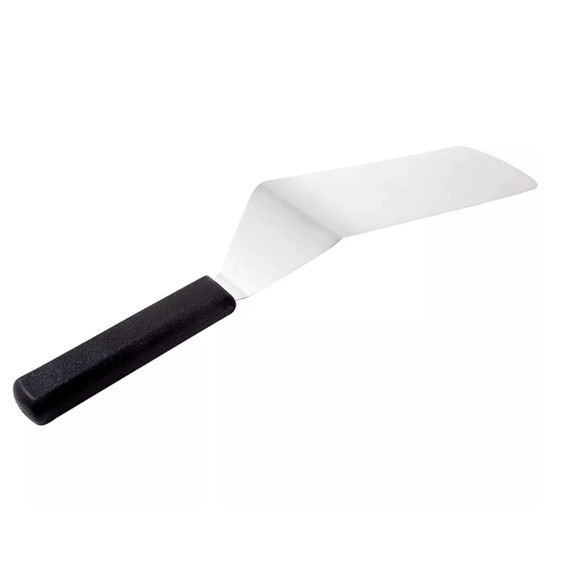 Mundial 8 x 3 stainless steel turner with a silver blade and black handle