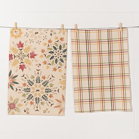 Fall Foliage Coordinated Dishtowels Set of 2