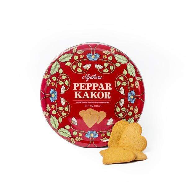 Nyakers Cookies Swedish Ginger Snap Cookie Tin 14 oz