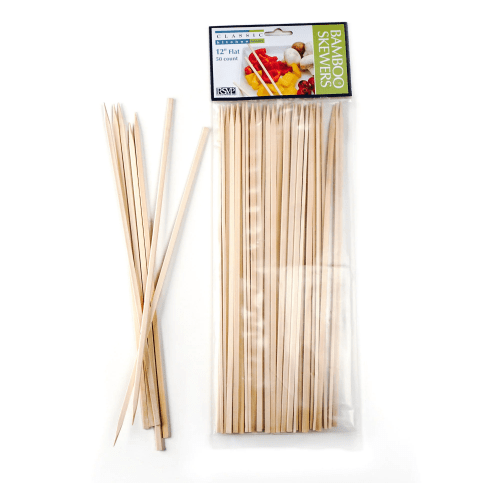 RSVP BBQ Tool 12" Heavy Bamboo Skewers Pack of 50