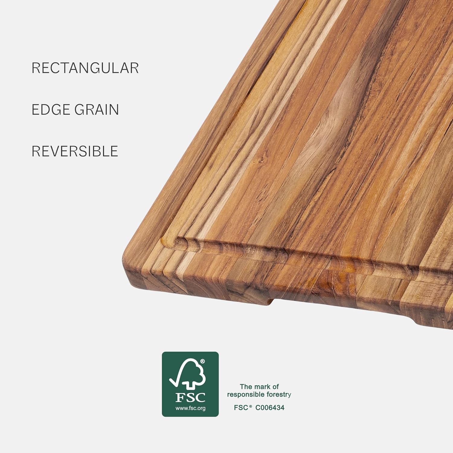 Teakhaus Marine 18" x 14" Cutting Board with Juice Canal