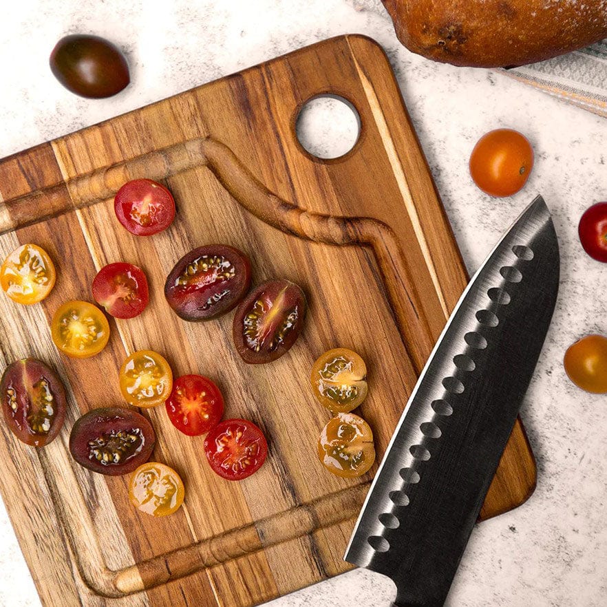 TeakHaus Square Marine Cutting Board with Juice Canal