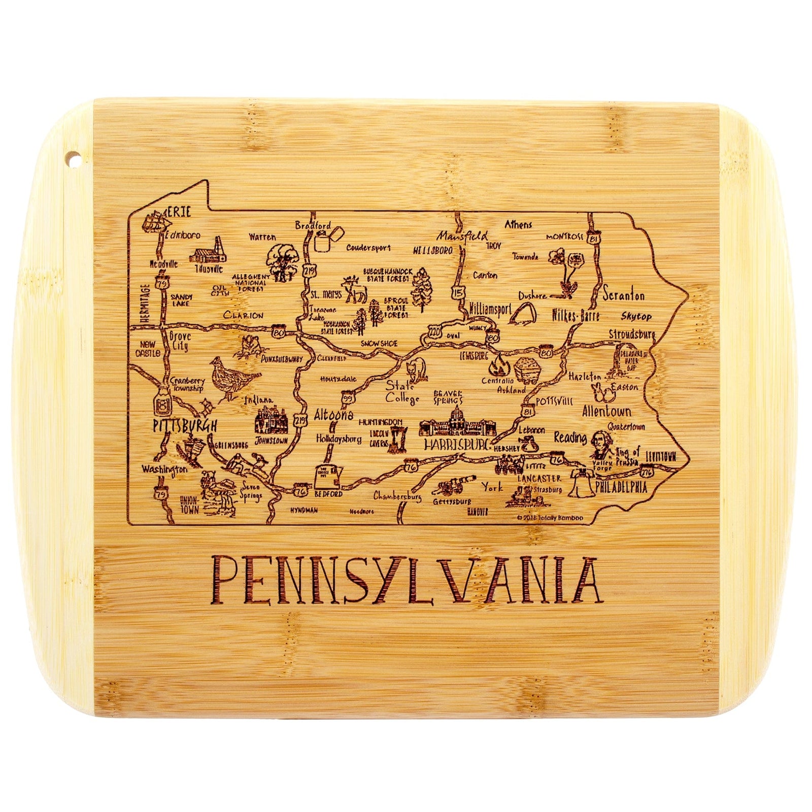 A Slice of Life Pennsylvania Serving and Cutting Board
