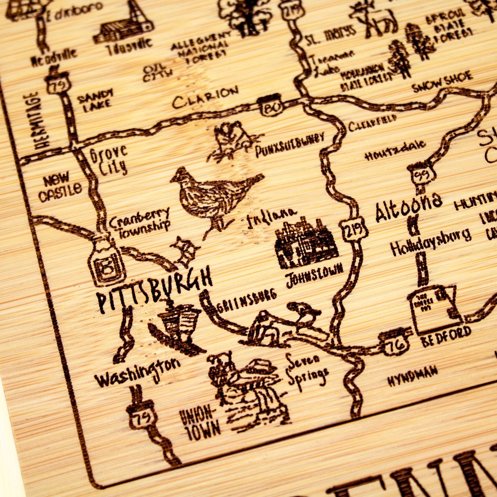 A Slice of Life Pennsylvania Serving and Cutting Board
