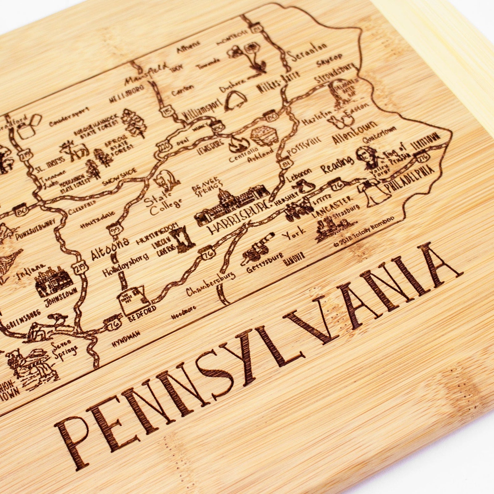 A Slice of Life Pennsylvania Serving and Cutting Board