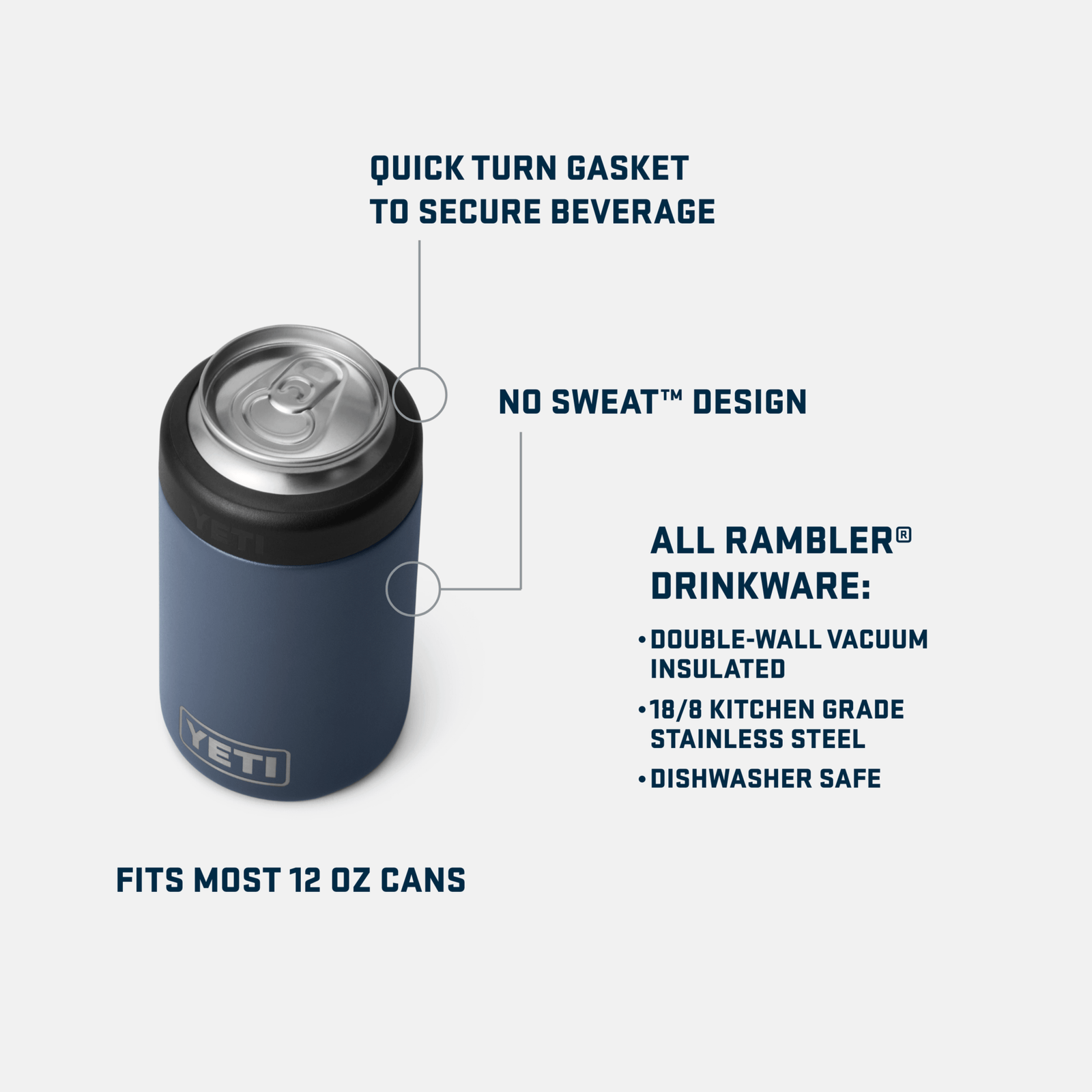 YETI Rambler 12 oz Colster - Charcoal