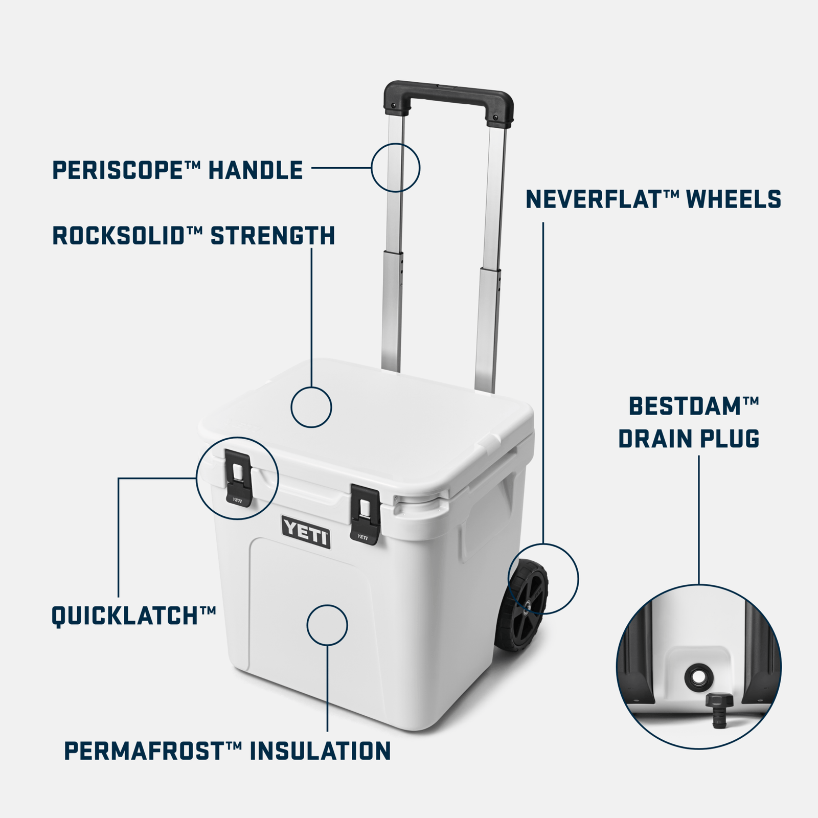 YETI Roadie 48 Wheeled Cooler - White