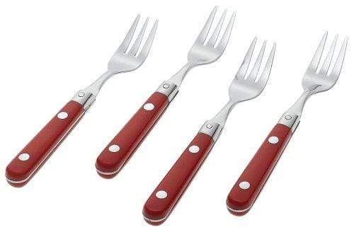 Ginkgo Serveware Le Prix Stainless Steel Cocktail Fork, Milano Red