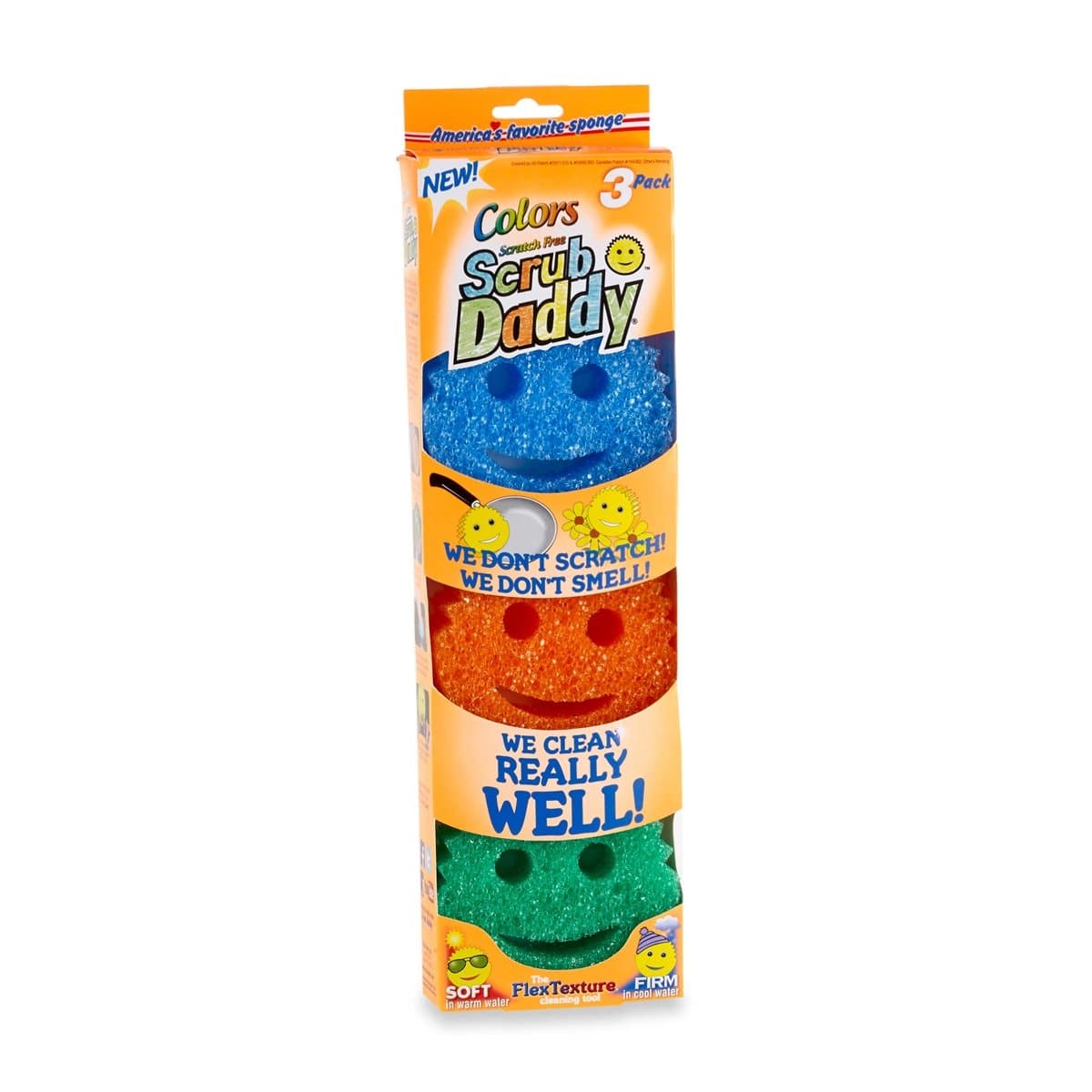 Kitchen & Company Cleaning Tools Scrub Daddy 3-Piece Color Sponges Set