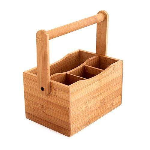 Lipper International Bamboo Flatware Caddy with Folding Handle