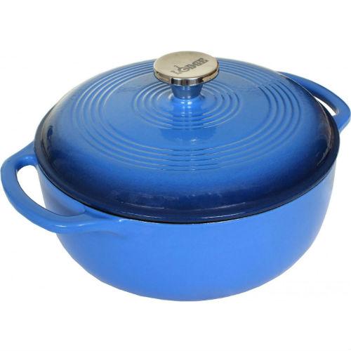 Lodge Color Enamel Cast Iron 7.5 qt Dutch Oven - Caribbean Blue