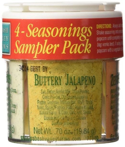 Wabash Valley Farms 4 Seasonings Popcorn Sampler Pack, 0.7 oz