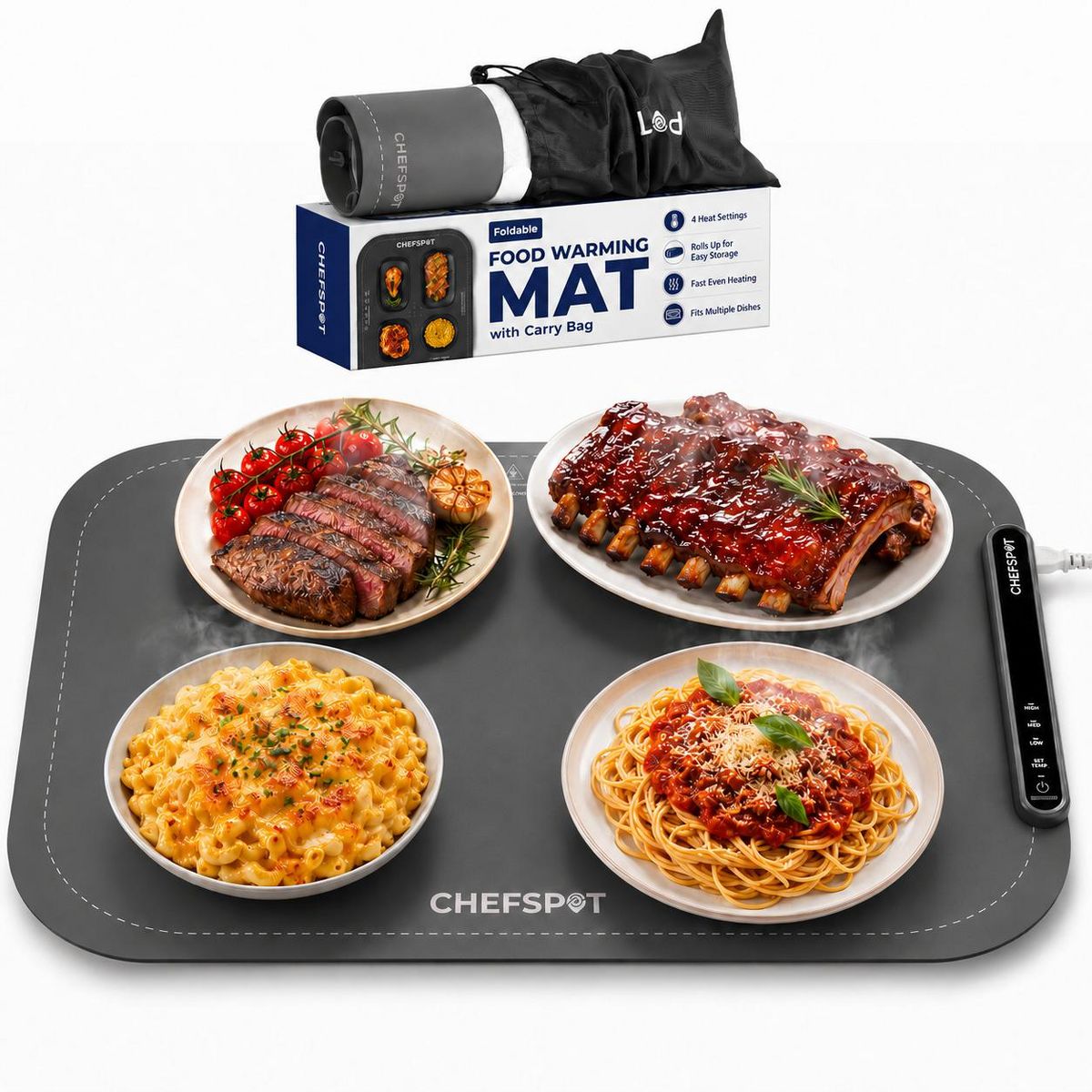 ChefSpot Food Warming Mat - Roll Up with Storage Bag