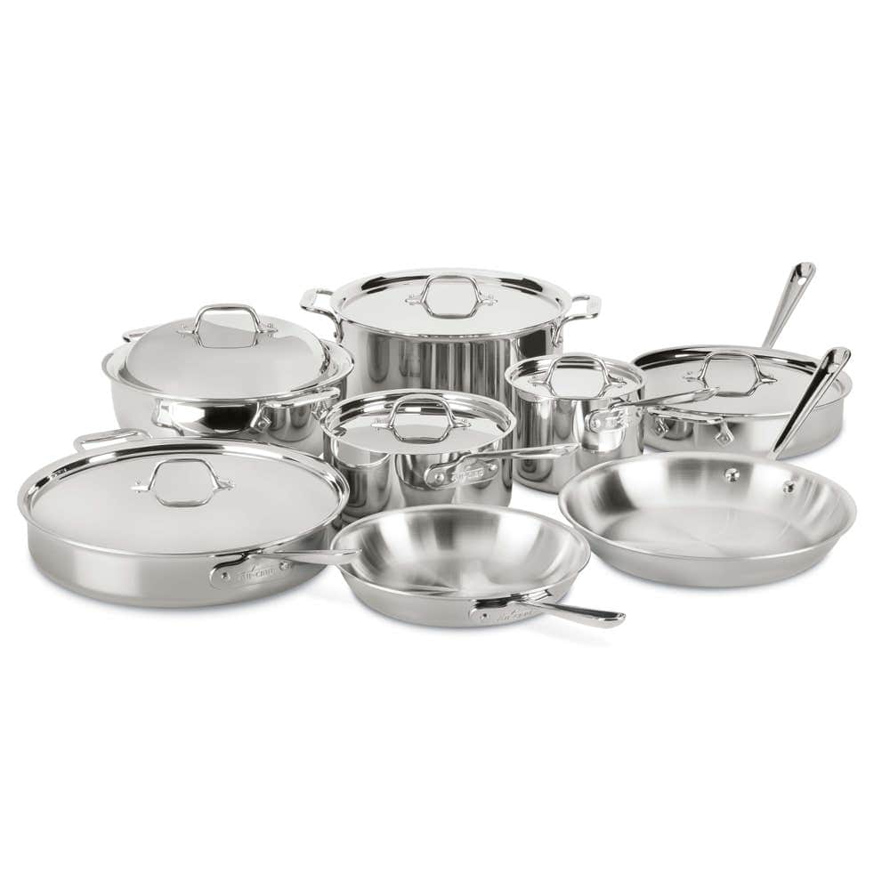 All-Clad Cookware Accessories All-Clad D3® Tri-Ply Stainless-Steel 14-Piece Cookware Set