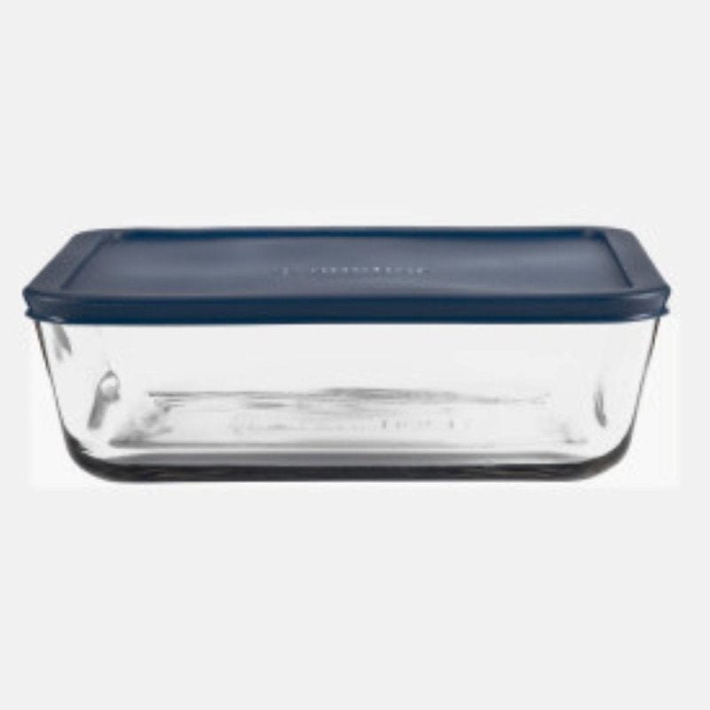 Anchor Hocking 11 Cup Rectangular Glass Bakeware Dish - Blue Lid