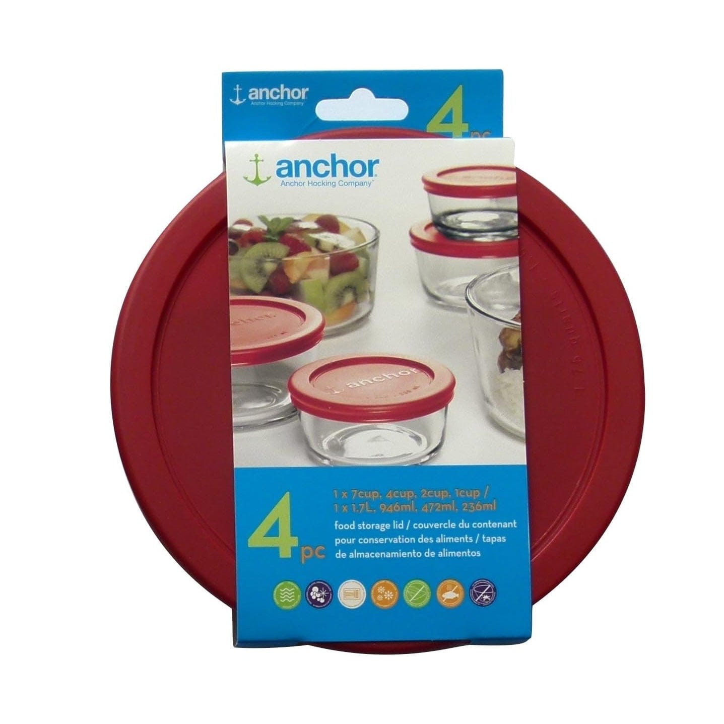 Anchor Hocking Misc Storage Anchor Hocking Replacement Lids - 4 Sizes
