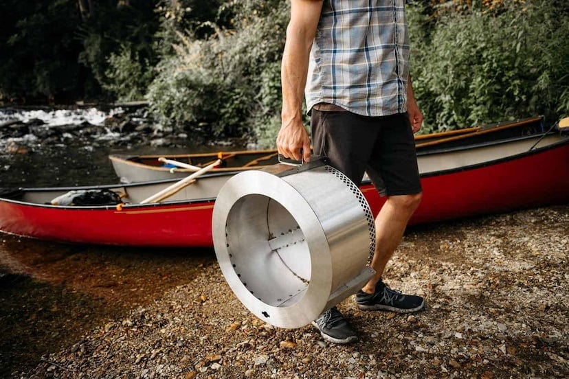 バーベキュー・調理用品 bonfire go outside YRJ WRAP 1.0 COYOTE Outdoor Steel Woodburner Fire Pit Grill & Rotisserie