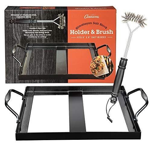 Camerons BBQ Tool Himalayan Salt Block Holder & Wire Cleaning Brush