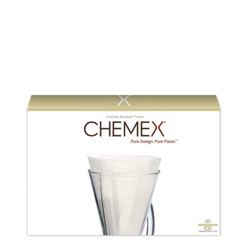 Chemex Pour Over Chemex Bonded Filter - Half Moon - 100 ct
