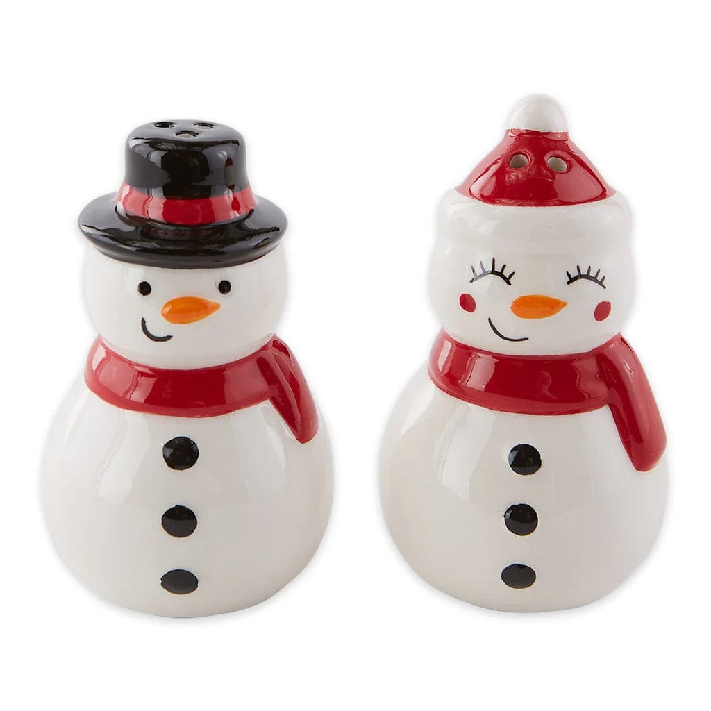 Design Imports Table Linens Mr & Mrs Snowman Ceramic Salt & Pepper Shaker Set