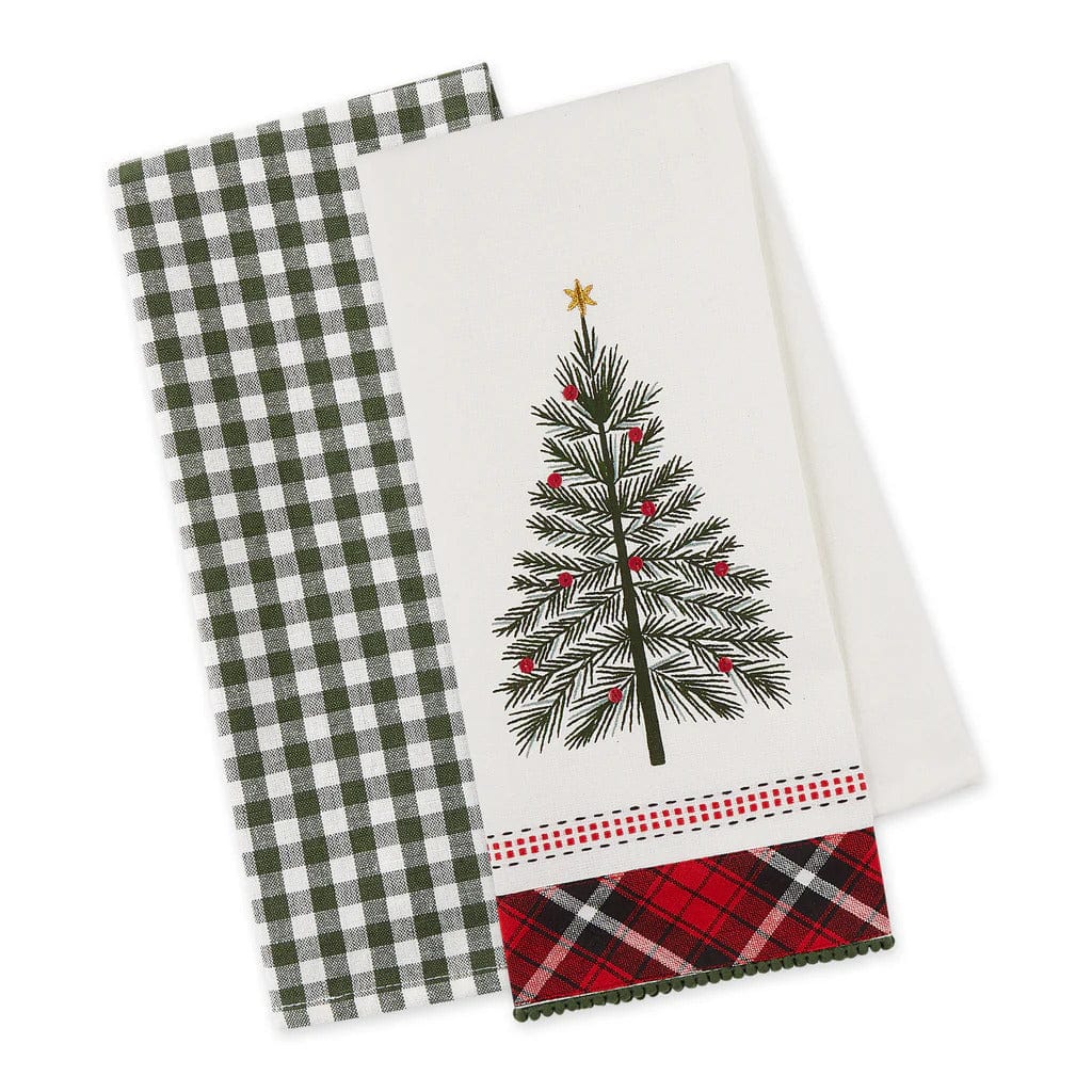 Design Imports Table Linens O Tannenbaum Dishtowel Set Of 2