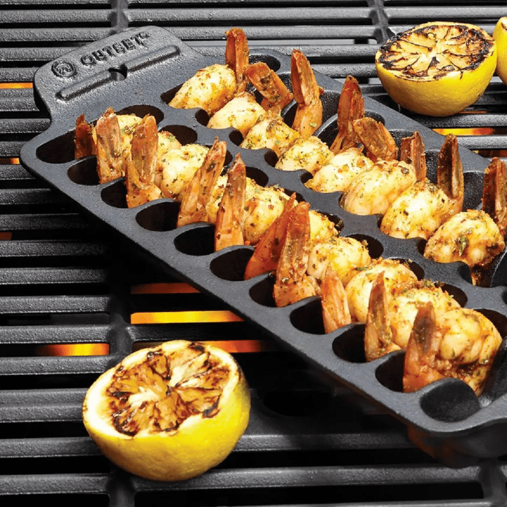 Fox Run Grill Basket Cast Iron Shrimp Grill Pan