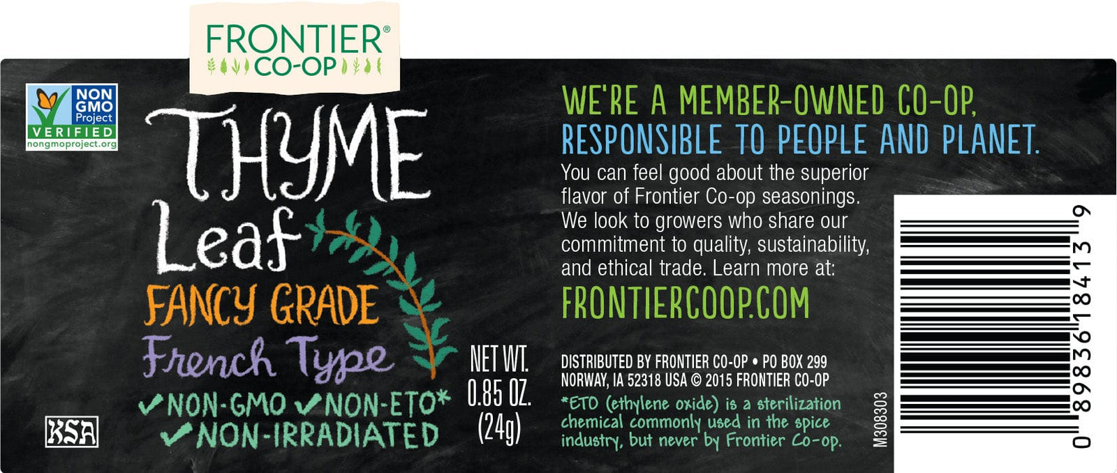 Spices Frontier Co-Op Thyme Leaf .85 oz