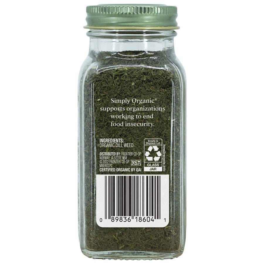 Frontier Co-Op Spices Simply Organic Dill Weed .81 oz