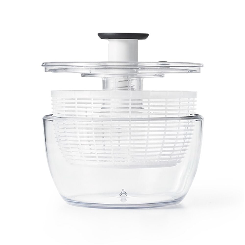 OXO Good Grips Clear Plastic Salad Spinner with push-button brake perfect for drying washed lettuce