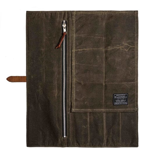 Hardmill Waxed Compact Knife Roll - Dark Oak