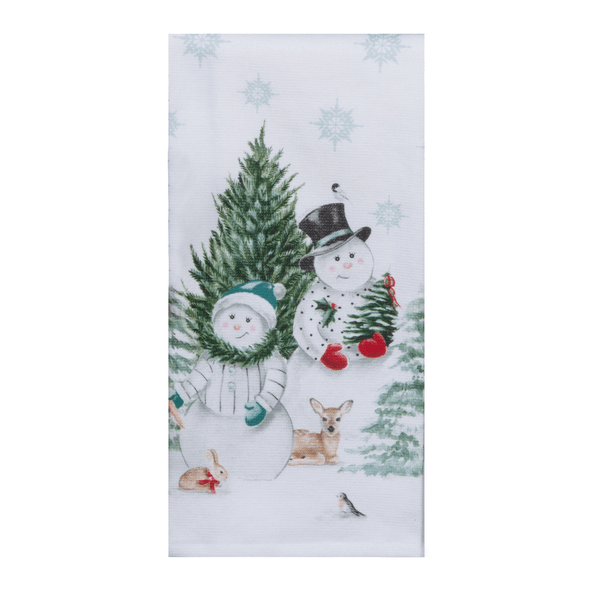 KayDee Designs Linen Evergreen Forever Snowman Dual Purpose Terry Towel