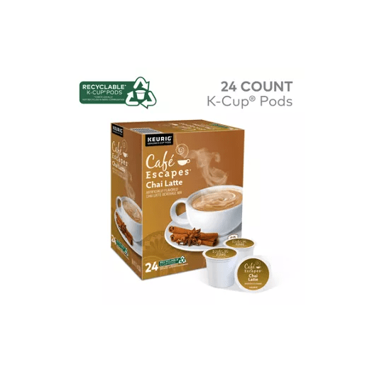 K-Cups Café Escapes Chai Latte K-Cup Tea - 24 Count Box