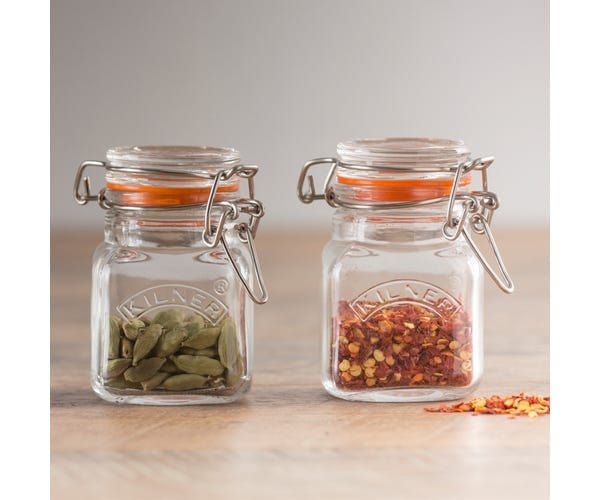 Kilner Plastic Storage Kilner Square Clip Top Spice Jar 2.4 oz