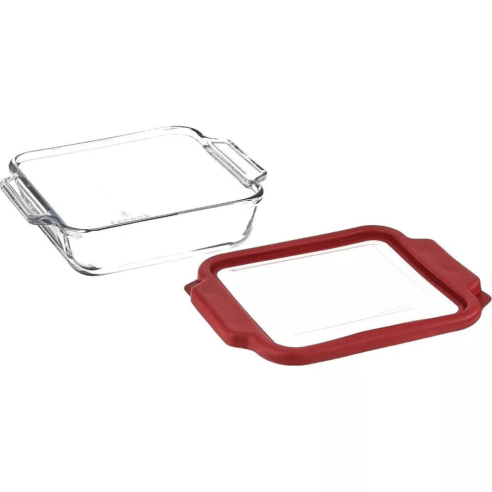 Kitchen &amp; Company Baking Dishes Anchor Hocking Glass Baking Dish with Plastic Storage Lid 2 QT