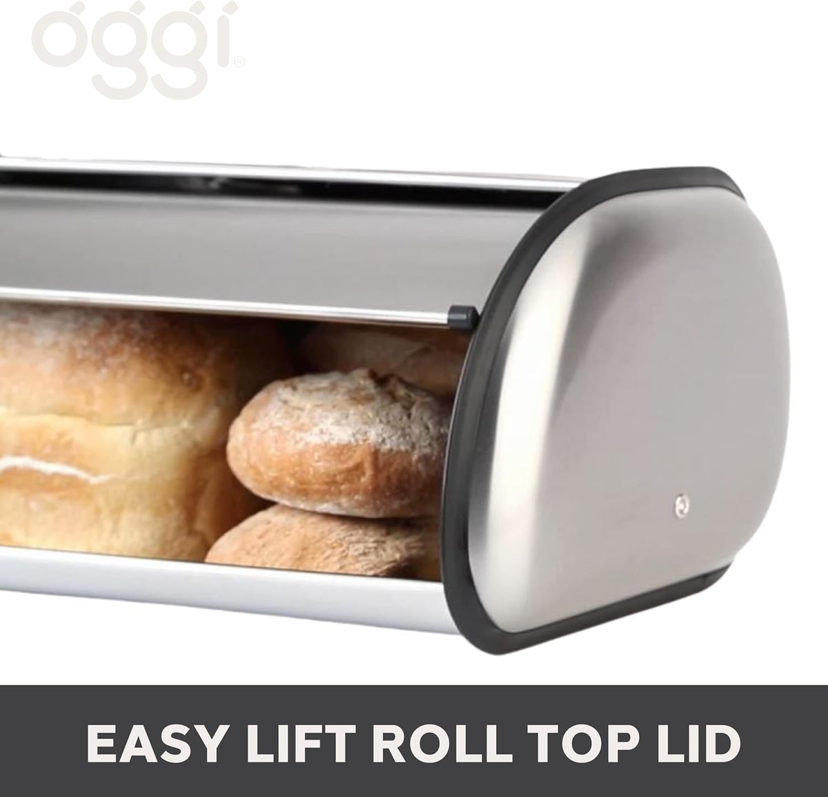 Kitchen &amp; Company Pantryware OGGI Stainless Steel Bread Box