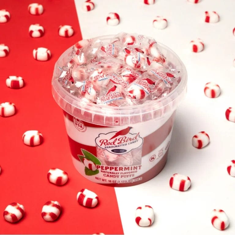 Kitchen &amp; Company Candy Red Bird Soft Peppermint Puffs 18 oz. Tub