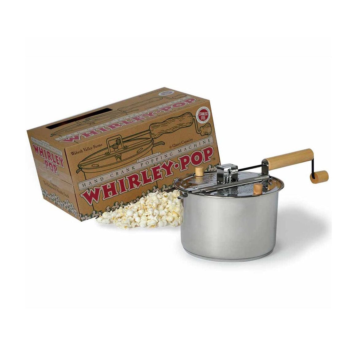 Kitchen &amp; Company Specialty Cookware Whirley Pop Stainless Steel Popcorn Popper