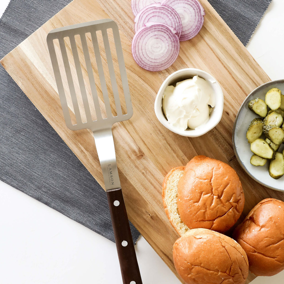 Lamson BBQ Tool Lamson Premier 20&quot; BBQ Turner with Beveled Edge - Walnut