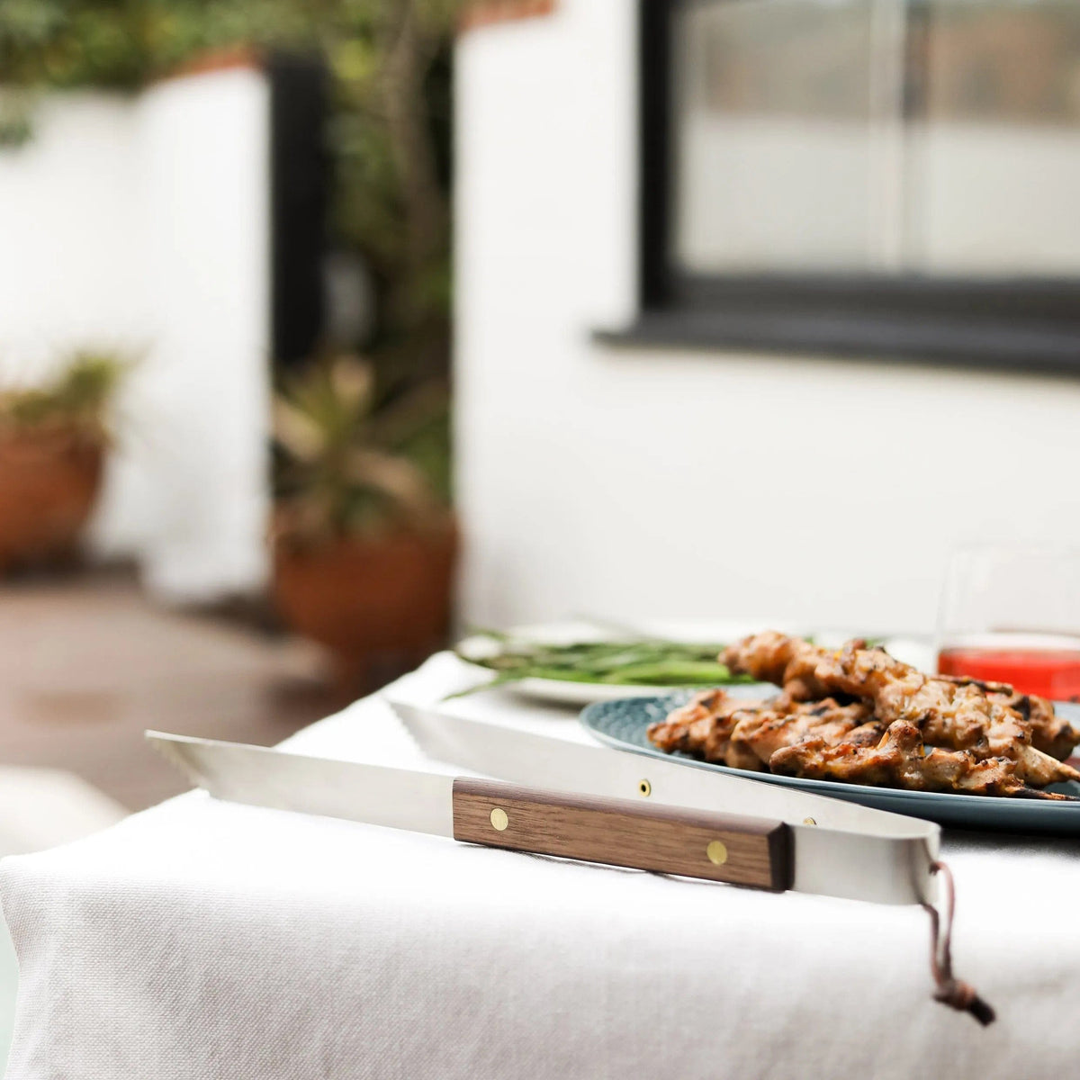 Lamson BBQ Tool Lamson Tailgater 15&quot; BBQ Tongs - Walnut Handle