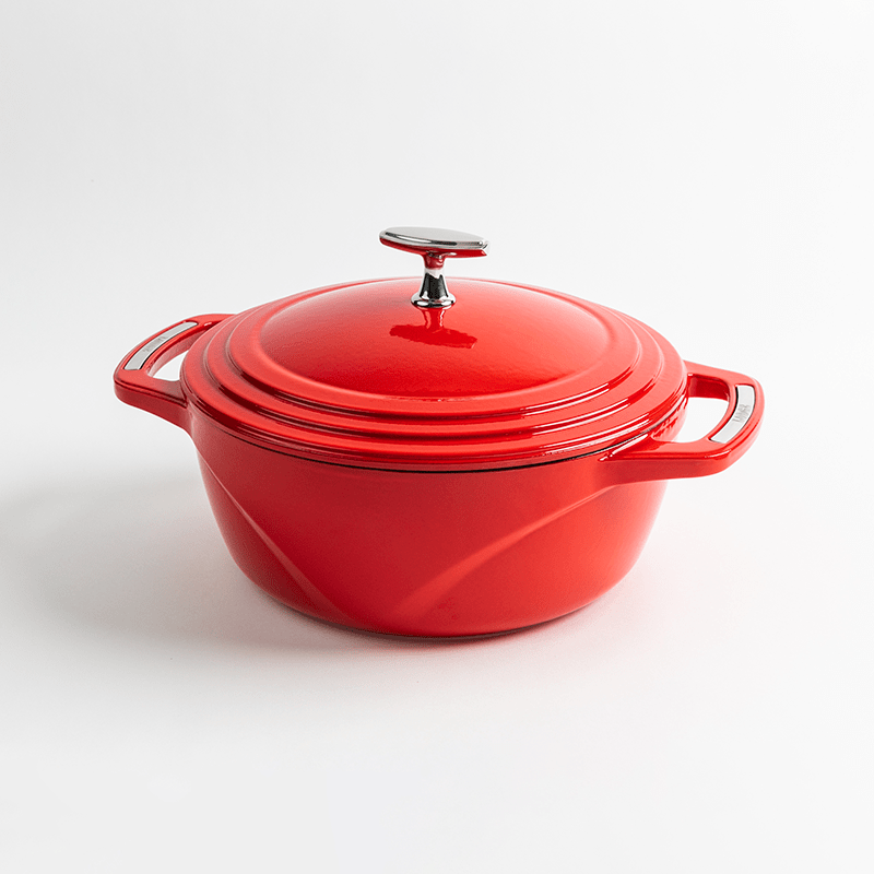 Lodge Cast Iron Cookware Lodge USA Enamel 4.5 Qt. Enameled Cast Iron Dutch Oven - Cherry on Top