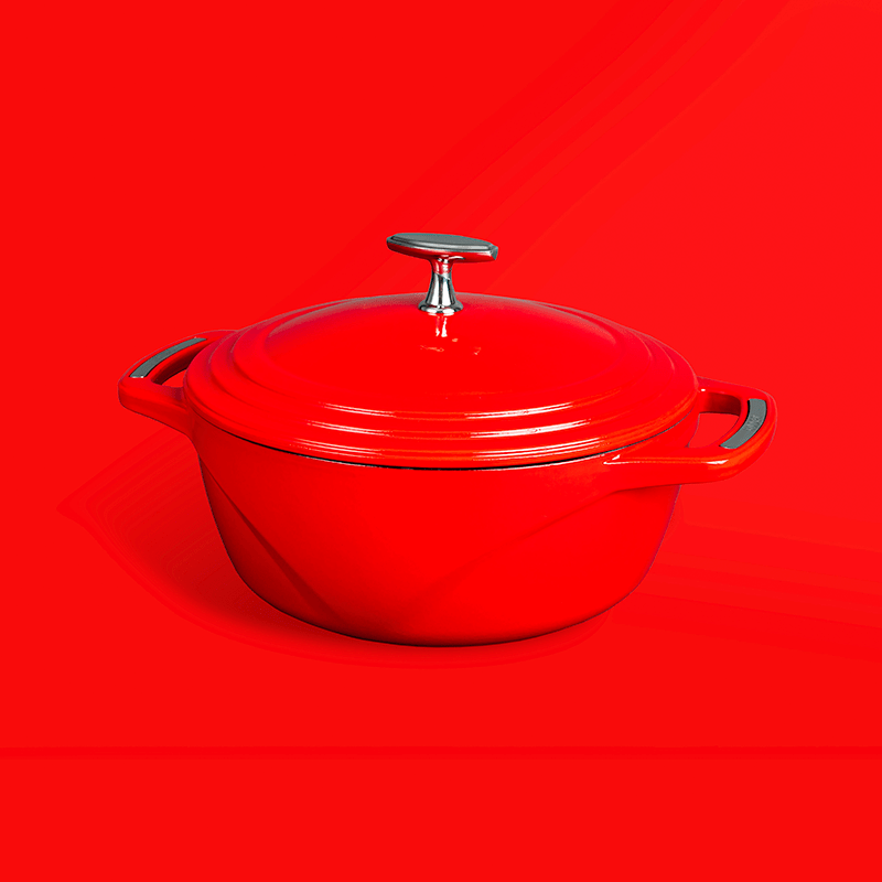 Lodge USA Enamel 4.5 Qt. Enameled Cast Iron Dutch Oven - Cherry on Top